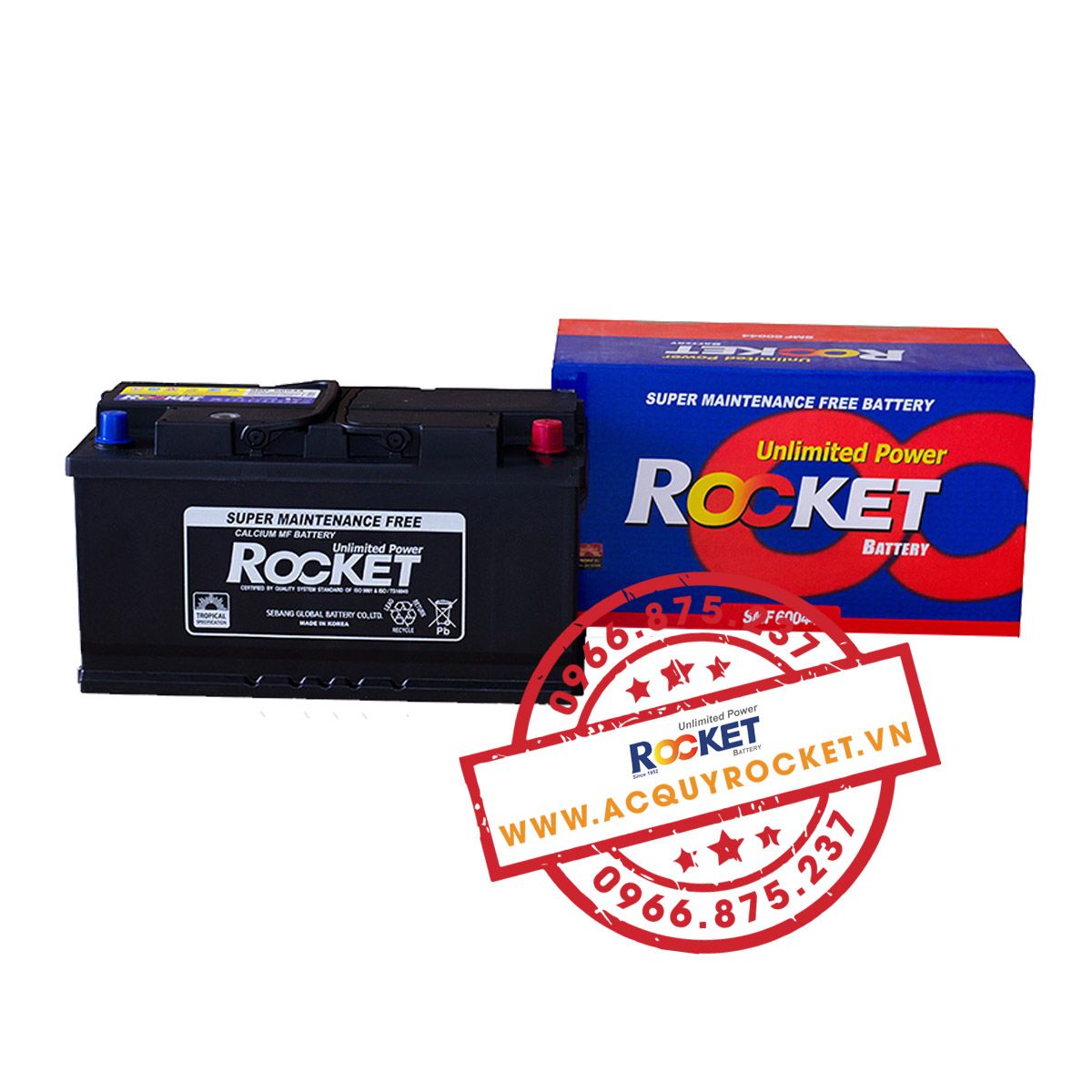 Bình ắc quy Rocket SMF 60044 (12V-100Ah) giá tốt