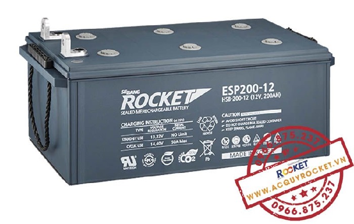 Ắc quy năng lượng mặt trời Rocket ESP 200-12 (12V-200Ah)
